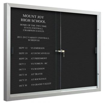 The grooved felt letter board is shown with a directory inside.