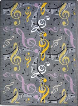 A grey learnering carpet for music class is displayed.