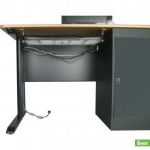 The bottom of a two-person workstation is displayed.