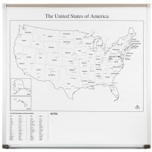 Magnetic Dry Erase Map With Anodized Aluminum Frame Learner Supply