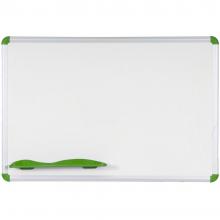 The magnetic dry erase white board is shown in red. It comes in many sizes to suit your needs.