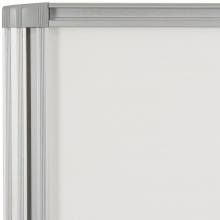 The aluminum trim is sturdy on the small magnetic dry erase whiteboard.