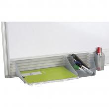 The small magnetic dry erase white board has an accessory tray.
