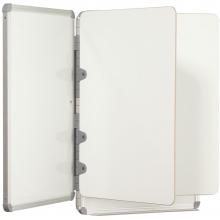 A cubicle dry erase board with two interior panels is shown.