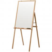 This wood framed magnetic dry erase whiteboard comes in two finishes and has adjustable legs for the perfect height.