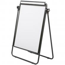The metal clamp at the top of the magnetic dry erase white board with easel allows you to attach charts and other visual aids to the board quickly and securely.