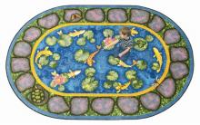 A side view of the garden rug. Children will have hours of play, and possibly even naps, on its soft surface.