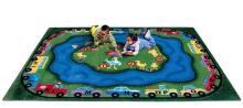 The Puddle Ducks educational rug is seen from the side. It is made from materials that are healthy and safe for your child.