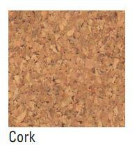 An example of the natural color that the cork side of the combination whiteboard and corkboard is available in.