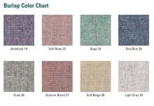 Eight samples of the unique colors that the fabric memo board is available in.