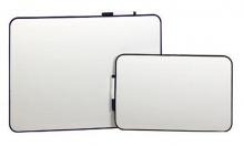 Two small whiteboards with black trim.
