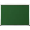 A green framed magnetic chalkboard for a school or classroom wall.