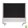 Magnetic Dry Erase And Hook and Loop Room Divider shown with black fabric.