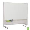 A dry erase display board room divider with a HPL dry erase surface.