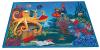 A rectangle shaped "Fish Tales" underwater scene carpets for classroom rug.