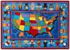 The brightly colored states rugis a fun and comfortable way to teach students about all 50 states while keeping them comfortable,