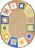 The carpet for kids is shown in oval beige.