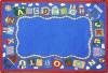 colorful classroom rug with ABC's on perimeter